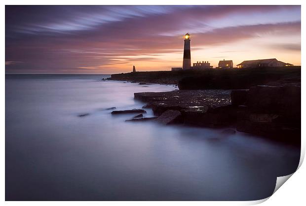 Dusk at Portland Bill Print by Chris Frost