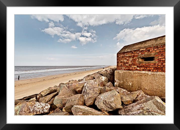 Brancaster Defences Old and New Framed Mounted Print by Paul Macro