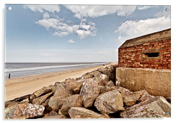 Brancaster Defences Old and New Acrylic by Paul Macro
