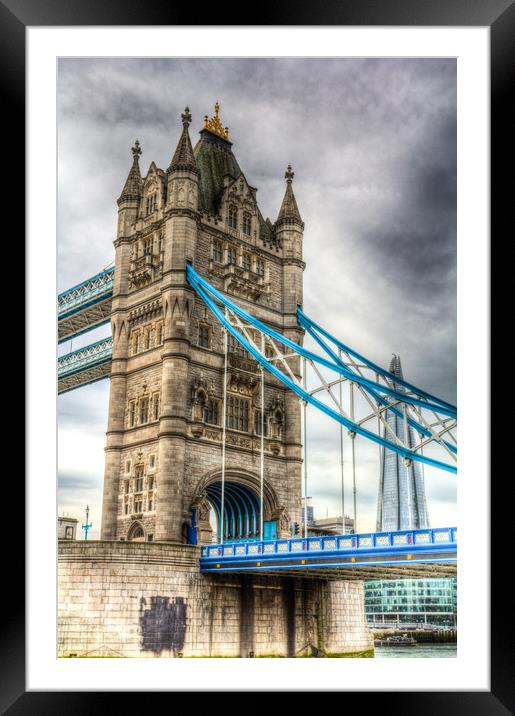 Tower Bridge and The Shard Framed Mounted Print by David Pyatt