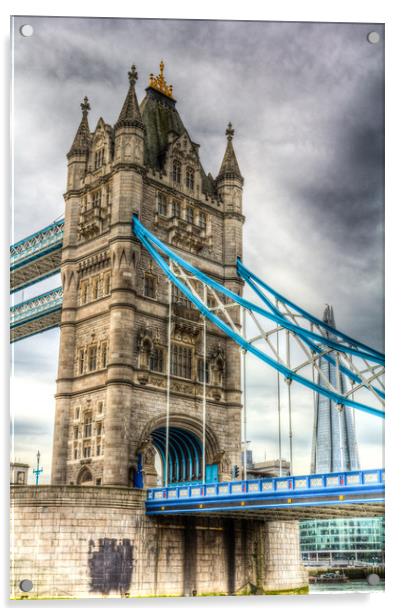 Tower Bridge and The Shard Acrylic by David Pyatt