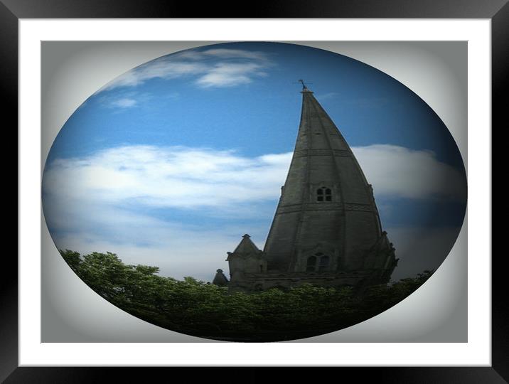 The Leaning Spire. Framed Mounted Print by Heather Goodwin