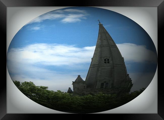 The Leaning Spire. Framed Print by Heather Goodwin