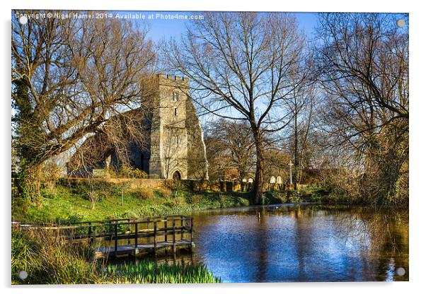 St Georges Arreton Carp Pond Acrylic by Wight Landscapes