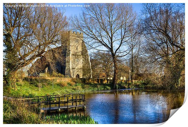 St Georges Arreton Carp Pond Print by Wight Landscapes