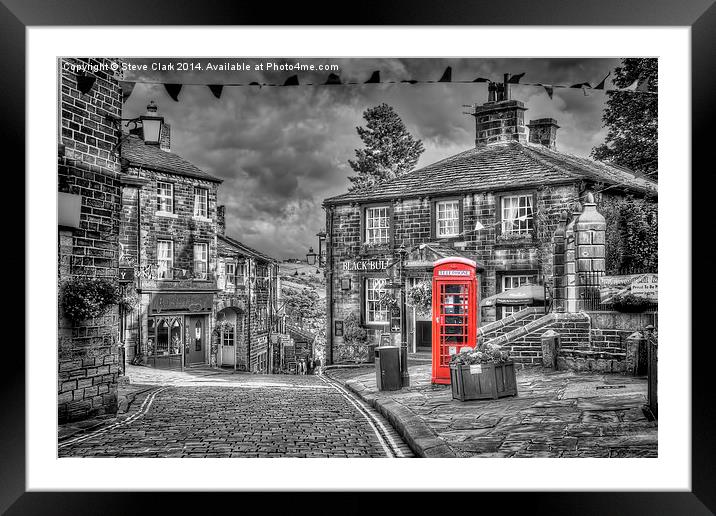 Haworth - Red Telephone Box Framed Mounted Print by Steve H Clark