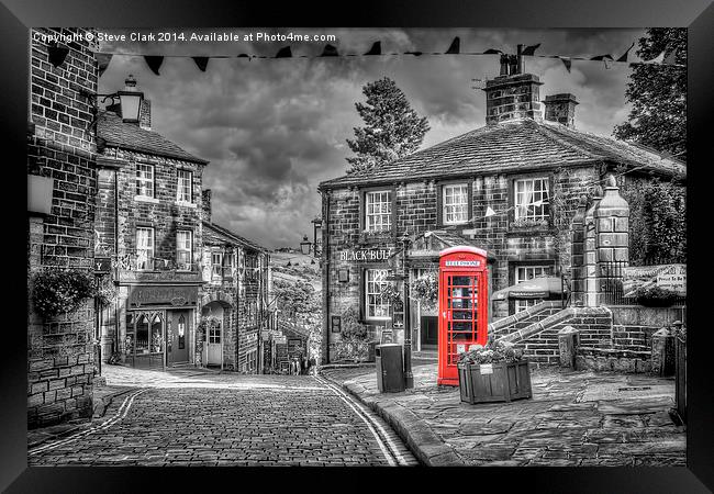 Haworth - Red Telephone Box Framed Print by Steve H Clark