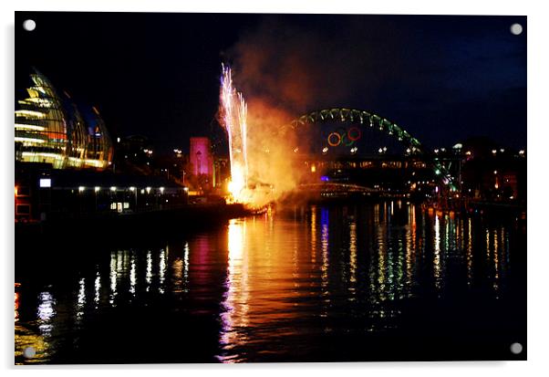 fireworks olympics Acrylic by eric carpenter