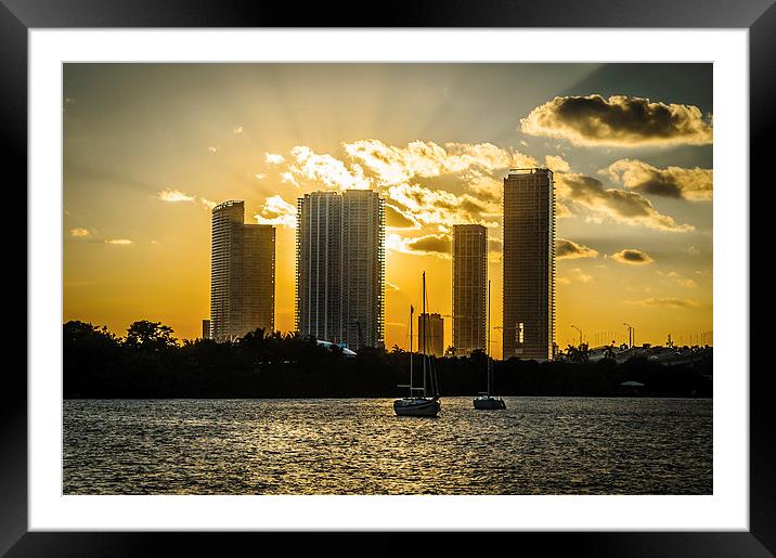 Miami Sunset the Sequal Framed Mounted Print by matthew  mallett