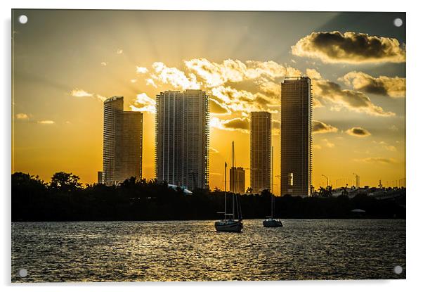 Miami Sunset the Sequal Acrylic by matthew  mallett