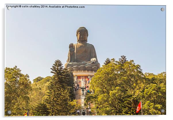 Tian Tan Buddha - Lantau Island Acrylic by colin chalkley