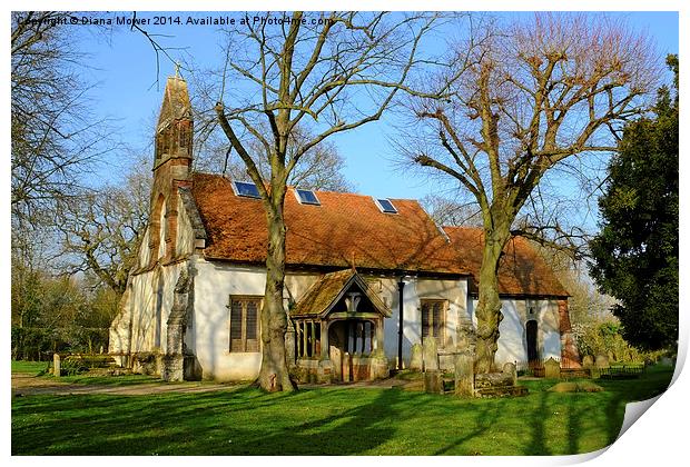 Tolleshunt Knights Church Print by Diana Mower