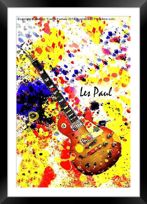 Les Paul Retro Framed Mounted Print by Abstract  Fractal Fantasy