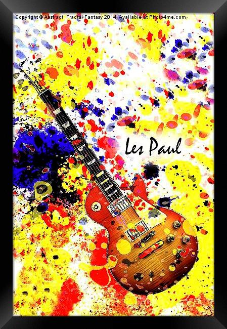 Les Paul Retro Framed Print by Abstract  Fractal Fantasy