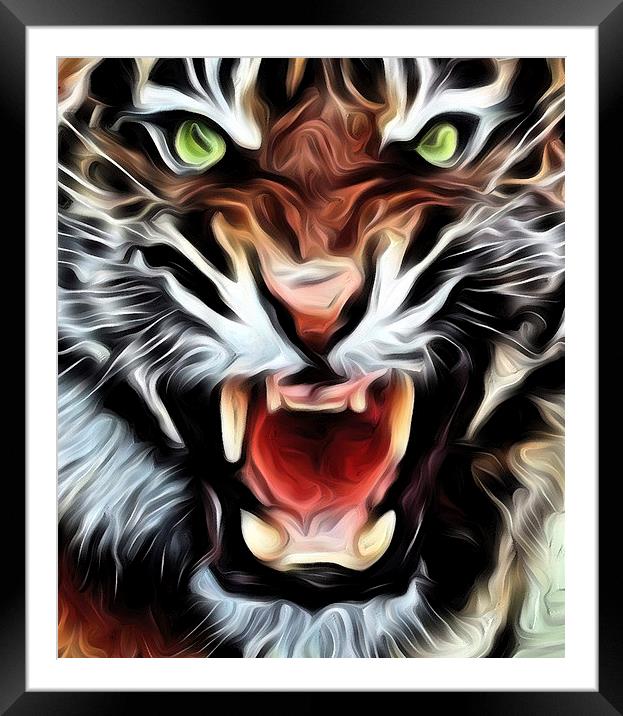 Tiger watercolour Framed Mounted Print by Abstract  Fractal Fantasy