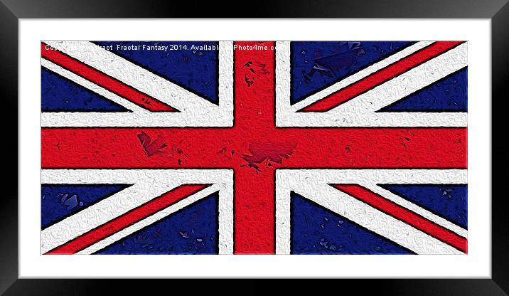 Union Jack Flag Framed Mounted Print by Abstract  Fractal Fantasy