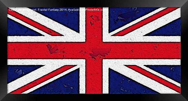 Union Jack Flag Framed Print by Abstract  Fractal Fantasy