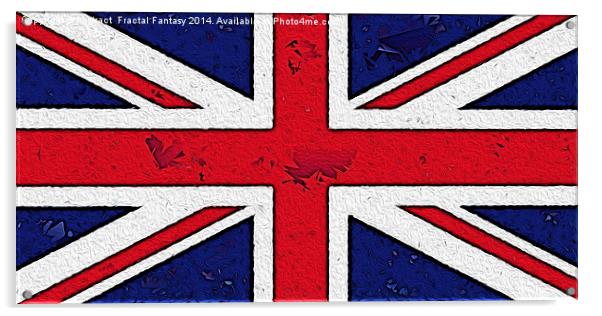 Union Jack Flag Acrylic by Abstract  Fractal Fantasy