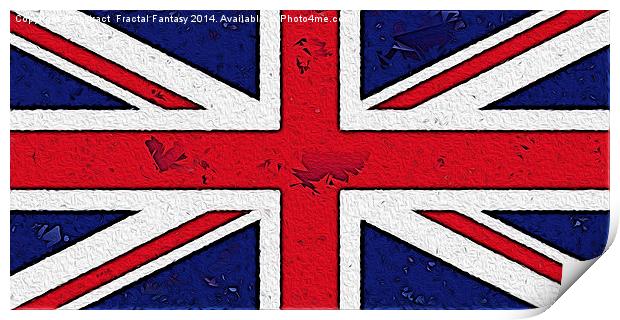 Union Jack Flag Print by Abstract  Fractal Fantasy