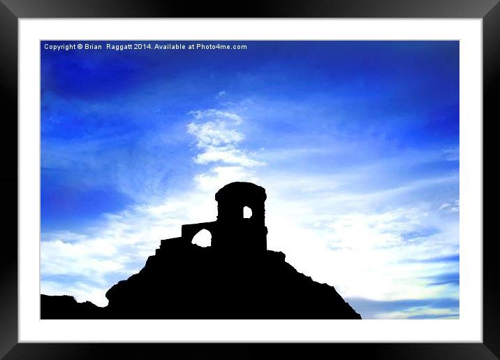 Mowcop Folly Sunset Silhouette Framed Mounted Print by Brian  Raggatt