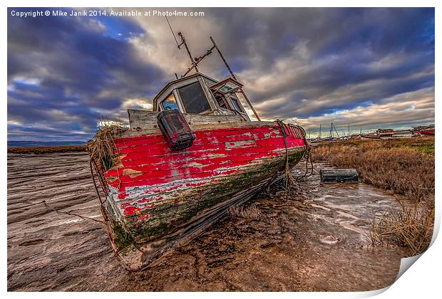 The Red Boat Print by Mike Janik