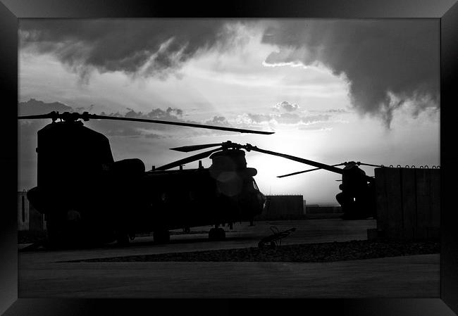 Ch47 Chinook Helicopter Aircraft Framed Print by Heather Wise