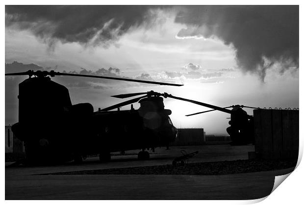 Ch47 Chinook Helicopter Aircraft Print by Heather Wise