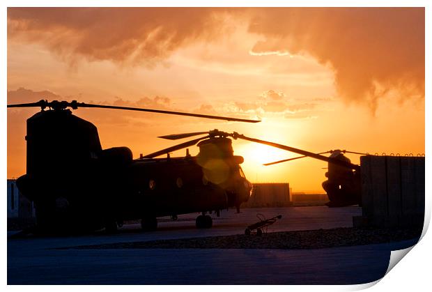 Ch47 Chinook Helicopter Aircraft Print by Heather Wise