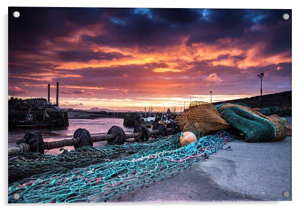 Port Seton Fishing Harbour Acrylic by Keith Thorburn EFIAP/b