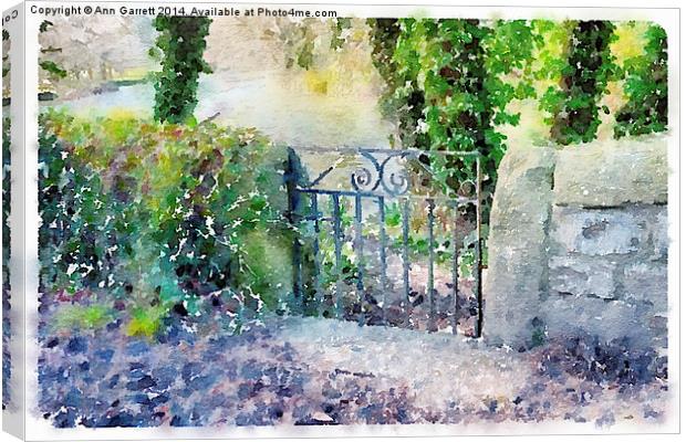 Small Gate in Ashford in the Water Canvas Print by Ann Garrett