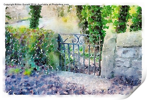 Small Gate in Ashford in the Water Print by Ann Garrett