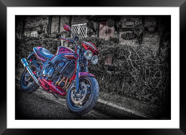Streetfighter motorbike Art 1 Framed Mounted Print by stewart oakes