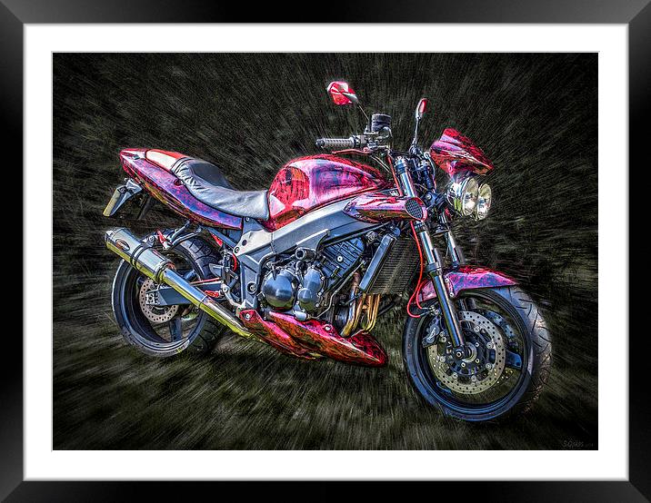 Streetfighter motorbike Art 2 Framed Mounted Print by stewart oakes