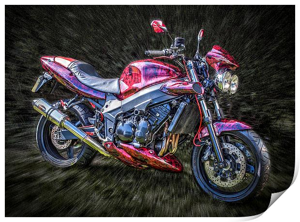 Streetfighter motorbike Art 2 Print by stewart oakes