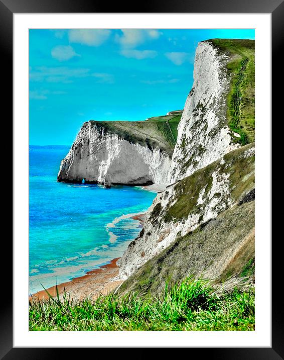 Durdle Door Lulworth Cove Framed Mounted Print by Louise Godwin