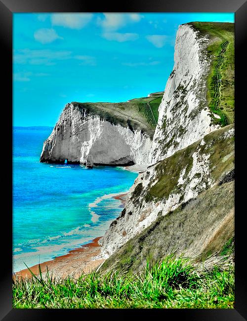 Durdle Door Lulworth Cove Framed Print by Louise Godwin