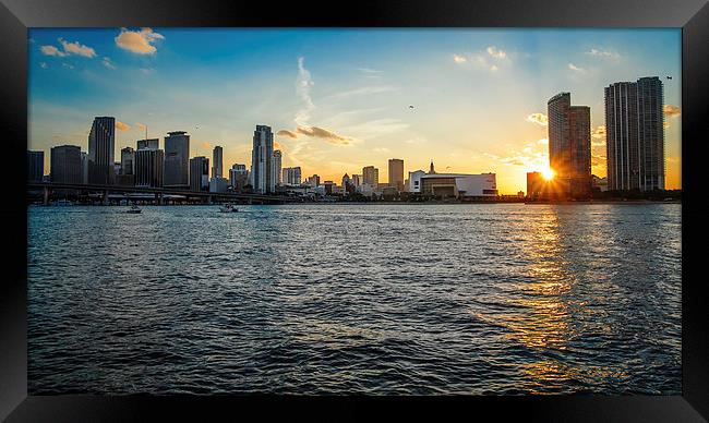 Miami from the Water Way Framed Print by matthew  mallett