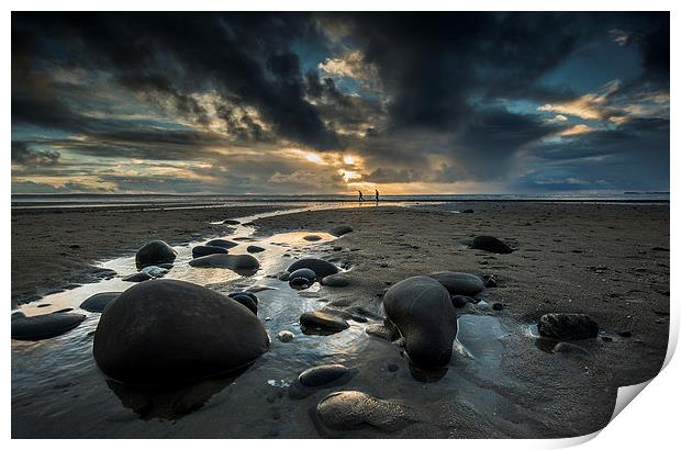 Newgale Sands Winter Light Print by Creative Photography Wales