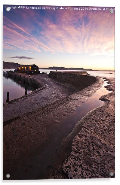 The Cobb, Lyme Regis Acrylic by Graham Custance