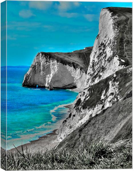 Durdle Door Lulworth Cove Canvas Print by Louise Godwin