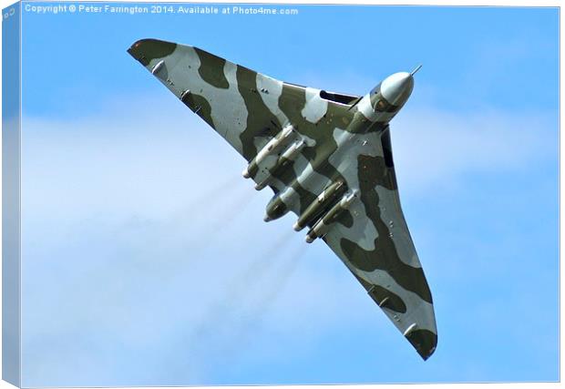 Vulcan Takes To The Skies Canvas Print by Peter Farrington
