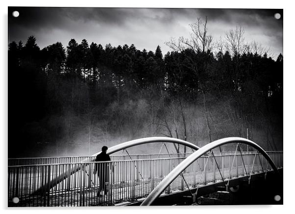 Crossing the bridge Acrylic by Matthias Hauser