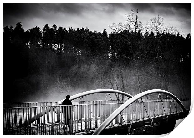 Crossing the bridge Print by Matthias Hauser
