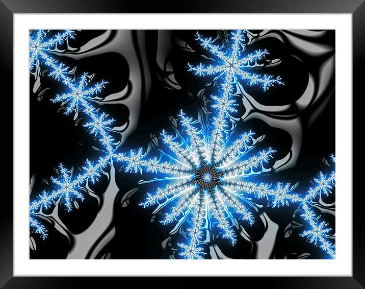 Fractal Snow Or Ice Crystal Framed Mounted Print by Matthias Hauser