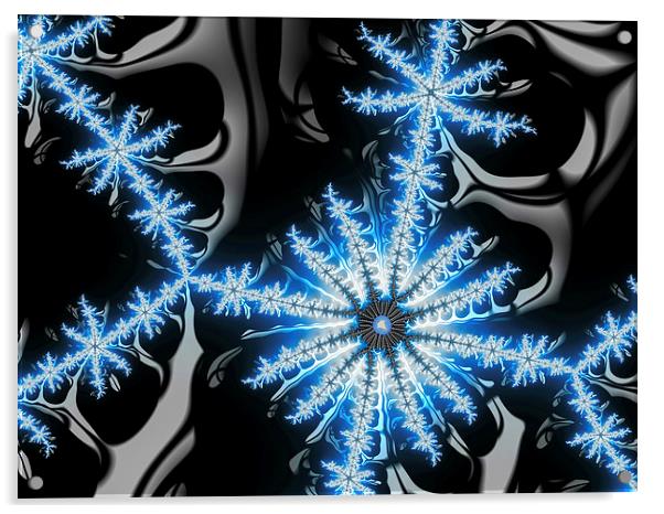 Fractal Snow Or Ice Crystal Acrylic by Matthias Hauser