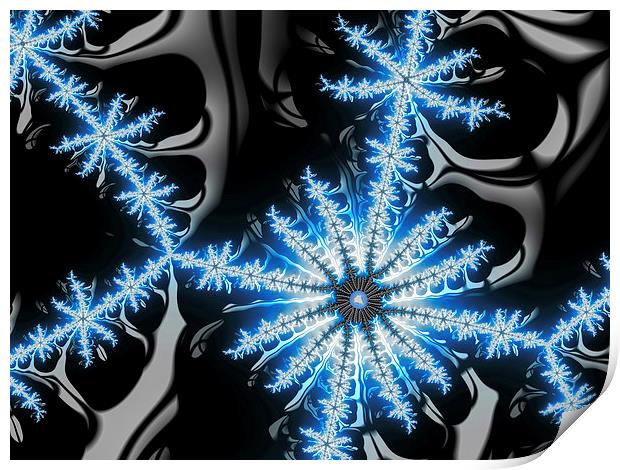 Fractal Snow Or Ice Crystal Print by Matthias Hauser