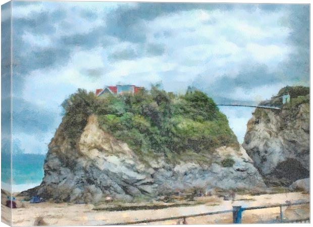 house on the cliff Canvas Print by sean clifford