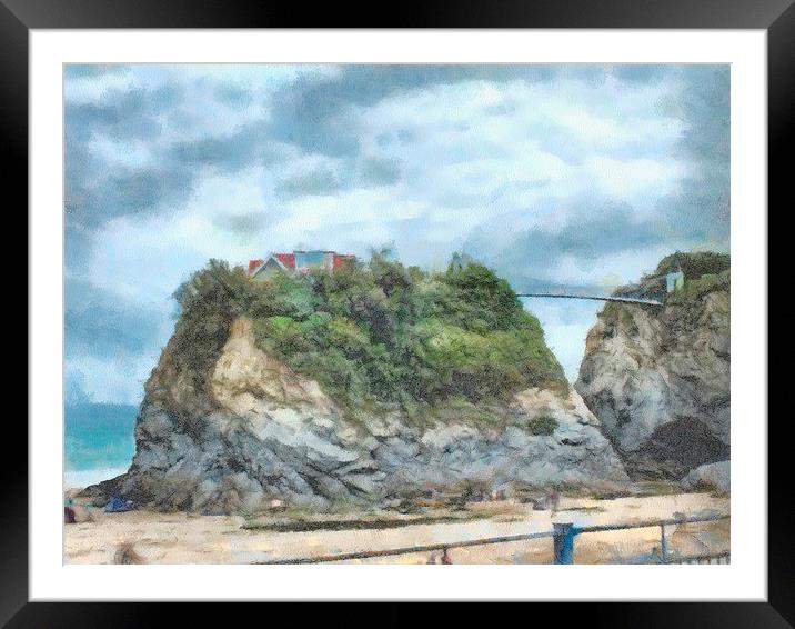 house on the cliff Framed Mounted Print by sean clifford