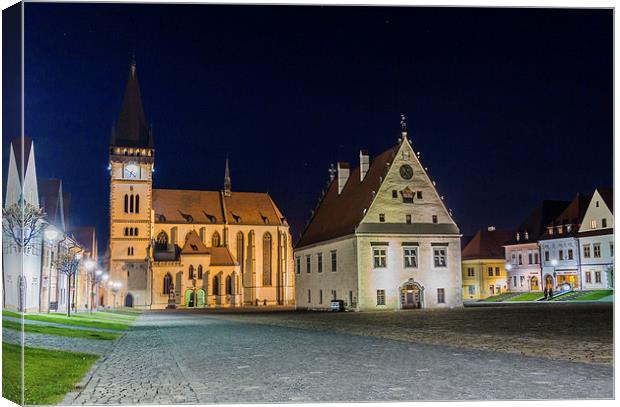 The Town Hall Square in Bardejov Canvas Print by Laco Hubaty