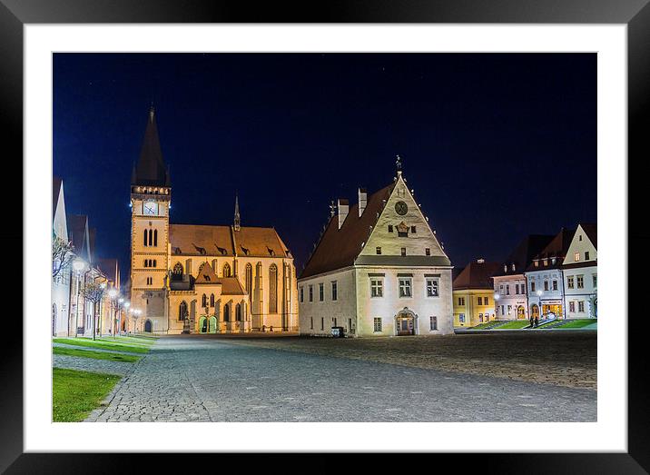 The Town Hall Square in Bardejov Framed Mounted Print by Laco Hubaty